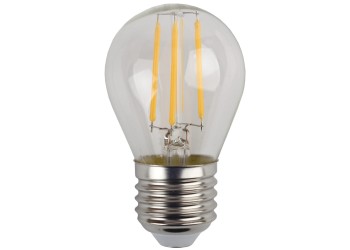 Лампа светодиодная филаментная ЭРА E27 5W 4000K прозрачная F-LED P45-5W-840-E27 Б0039191