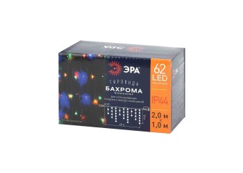 Светодиодная гирлянда ЭРА бахрома 24V разноцветный ENOB-2M Б0041906