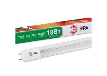 Лампа светодиодная для растений ЭРА G13 18W 1200K прозрачная Fito-18W-RB-Т8-G13-NL Б0042990
