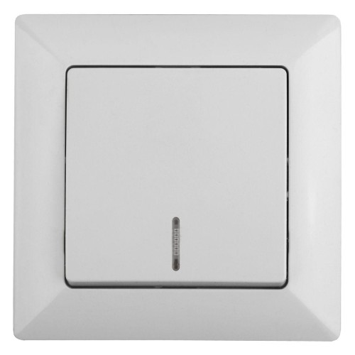 Выключатель одноклавишный ЭРА Intro Solo 10A 250V с подсветкой белый 4-102-01 Б0043270, купить в Минске по самой низкой цене
