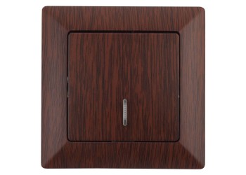 Выключатель одноклавишный ЭРА Intro Solo 10A 250V с подсветкой венге 4-102-10 Б0043275