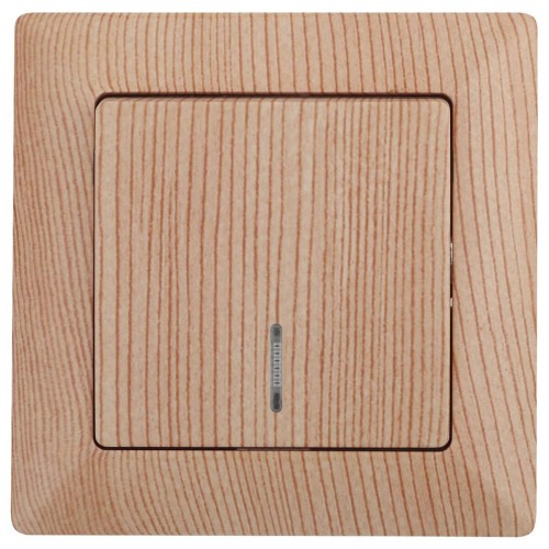 Выключатель одноклавишный ЭРА Intro Solo 10A 250V с подсветкой дерево 4-102-11 Б0043276, купить в Минске по самой низкой цене