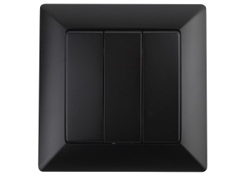 Выключатель трехклавишный ЭРА Intro Solo 10A 250V антрацит 4-106-05 Б0043302