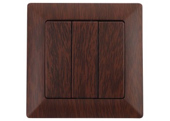 Выключатель трехклавишный ЭРА Intro Solo 10A 250V венге 4-106-10 Б0043303