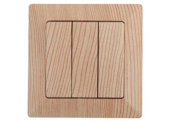 Выключатель трехклавишный ЭРА Intro Solo 10A 250V дерево 4-106-11 Б0043304