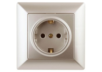 Розетка ЭРА Intro Solo Schuko 2P+E 16A 250V шампань 4-202-04 Б0043315