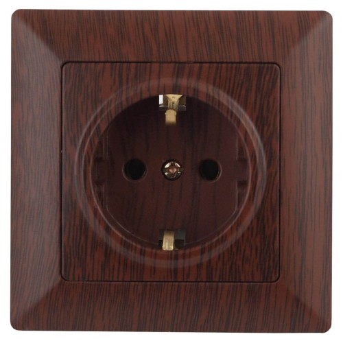Розетка ЭРА Intro Solo Schuko 2P+E 16A 250V венге 4-202-10 Б0043317, купить в Минске по самой низкой цене