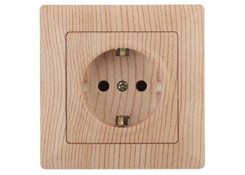 Розетка ЭРА Intro Solo Schuko 2P+E 16A 250V дерево 4-202-11 Б0043318