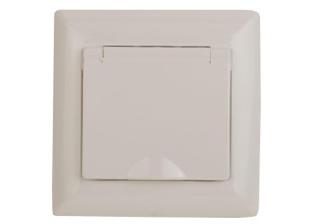 Розетка ЭРА Intro Solo Schuko 2P+E 16A 250V с крышкой слоновая кость 4-203-02 Б0043320