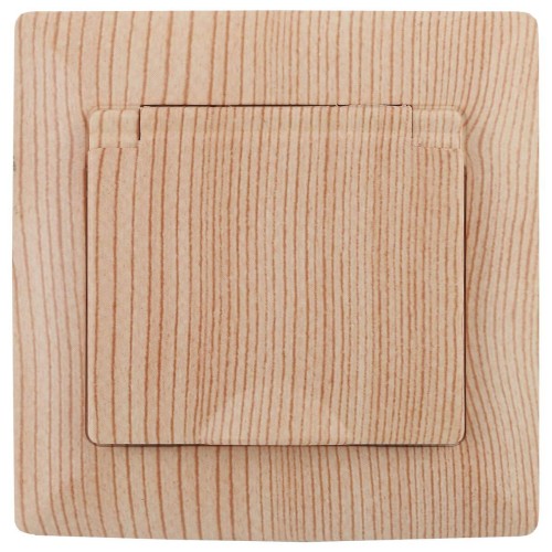 Розетка ЭРА Intro Solo Schuko 2P+E 16A 250V с крышкой дерево 4-203-11 Б0043325, купить в Минске по самой низкой цене