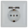 Розетка ЭРА Intro Solo Schuko P+E 16A 250V со шторками 2хUSB белый 4-410-01 Б0043403, купить в Минске по самой низкой цене