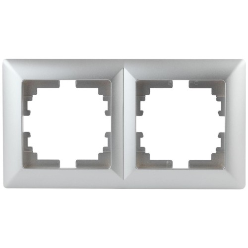 Рамка 2-постовая ЭРА Intro Solo серебро 4-502-03 Б0043412, купить в Минске по самой низкой цене