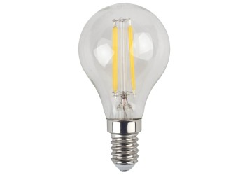 Лампа светодиодная филаментная ЭРА E14 5W 2700K прозрачная F-LED P45-5W-827-E14 Б0043437