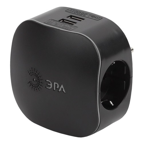 Сетевой разветвитель ЭРА 2xUSB SP-3e-USB-Black Б0046364, купить в Минске по самой низкой цене