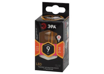 Лампа светодиодная филаментная ЭРА E14 9W 2700K прозрачная F-LED P45-9w-827-E14 Б0047020