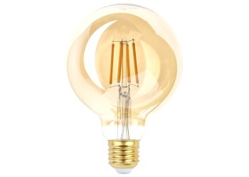 Лампа светодиодная филаментная ЭРА E27 7W 2400K прозрачная F-LED G95-7W-824-E27 gold Б0047662