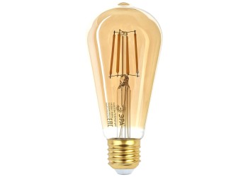 Лампа светодиодная филаментная ЭРА E27 7W 2400K прозрачная F-LED ST64-7W-824-E27 gold Б0047664
