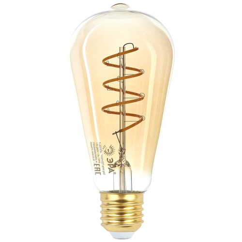 Лампа светодиодная филаментная ЭРА E27 7W 2400K прозрачная F-LED ST64-7W-824-E27 spiral gold Б0047665, купить в Минске по самой низкой цене