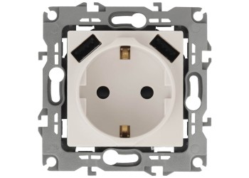Розетка ЭРА Intro Solo Schuko P+E 16A 250V со шторками 2хUSB слоновая кость 12-4109-02 Б0047841