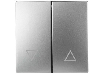 Лицевая панель ЭРА выключателя двухклавишного алюминий 12-6203-03 Б0047852