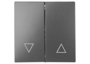 Лицевая панель ЭРА выключателя двухклавишного графит 12-6203-12 Б0047856