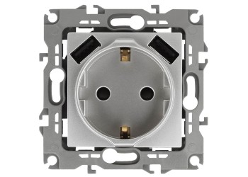 Розетка Эра Elegance 2P E со шторками 16A 250V 2xUSB 14-4109-03 Б0047869