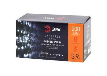 Светодиодная гирлянда ЭРА мишура 220V холодный белый ENIN - GC Б0047969