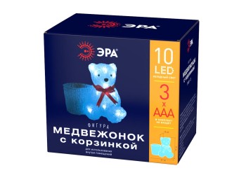 Светодиодная фигура ЭРА медвежонок с корзинкой ENIOF - 12 Б0047974