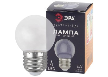 Лампа светодиодная ЭРА E27 1W 3000K прозрачная ERAWL45-E27 Б0049572