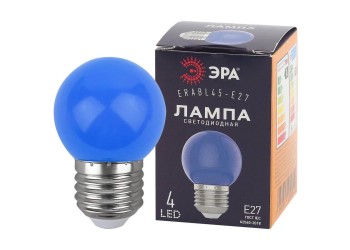 Лампа светодиодная ЭРА E27 1W 3000K синяя ERABL45-E27 Б0049573