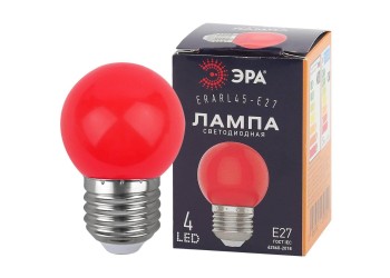 Лампа светодиодная ЭРА E27 1W 3000K красная ERARL45-E27 Б0049575