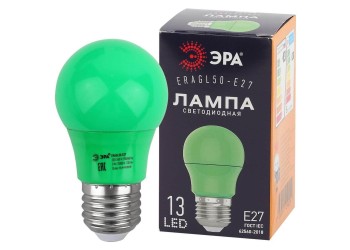 Лампа светодиодная ЭРА E27 3W 3000K зеленая ERAGL50-E27 Б0049579