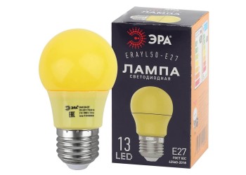 Лампа светодиодная ЭРА E27 3W 3000K желтая ERAYL50-E27 Б0049581