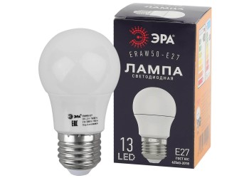 Лампа светодиодная ЭРА E27 3W 3000K белая ERAW50-E27 Б0049582