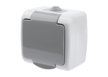 Розетка ЭРА Intro Atlantic Schuko 2P+E 16A 250V со шторками с крышкой 5-202-03 Б0050946