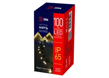 Уличная светодиодная гирлянда ЭРА нить 220V мерцающий теплый белый свет ERAPS-NK10 Б0051888