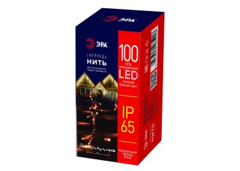 Уличная светодиодная гирлянда ЭРА нить 220V мерцающий теплый белый свет ERAPS-NP10 Б0051889