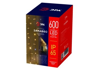 Уличная светодиодная гирлянда ЭРА занавес 220V мерцающий теплый белый свет ERAPS-SP1 Б0051893