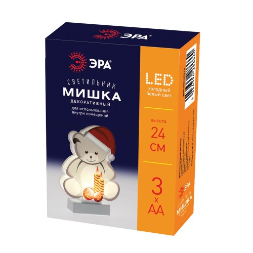 Светодиодная новогодняя фигура ЭРА EGNDS-07 Мишка 1 LED Б0051931, купить в Минске по самой низкой цене