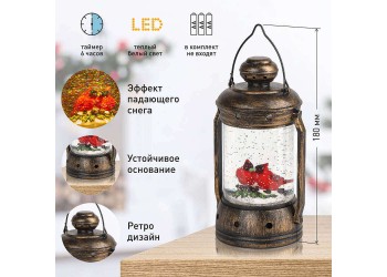 Светодиодная новогодняя фигура ЭРА ENGDS-12 Красный кардинал 1 LED Б0051944