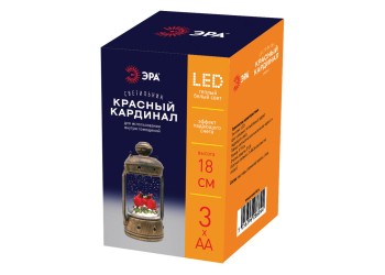 Светодиодная новогодняя фигура ЭРА ENGDS-12 Красный кардинал 1 LED Б0051944