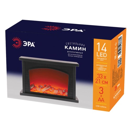 Светодиодная новогодняя фигура ЭРА ЕGNIK - 06 камин 14 LED Б0051947, купить в Минске по самой низкой цене