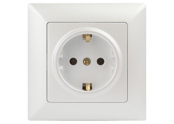 Розетка ЭРА Intro Solo Schuko 2P+E 16A 250V перламутровый 4-202-06 Б0053654