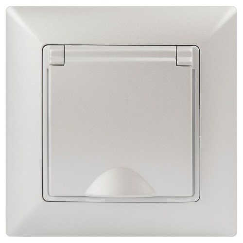 Розетка ЭРА Intro Solo Schuko 2P+E 16A 250V с крышкой перламутровый 4-203-06 Б0053662, купить в Минске по самой низкой цене