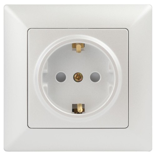 Розетка ЭРА Intro Solo Schuko 2P+E 16A 250V со шторками перламутровый 4-206-06 Б0053686, купить в Минске по самой низкой цене