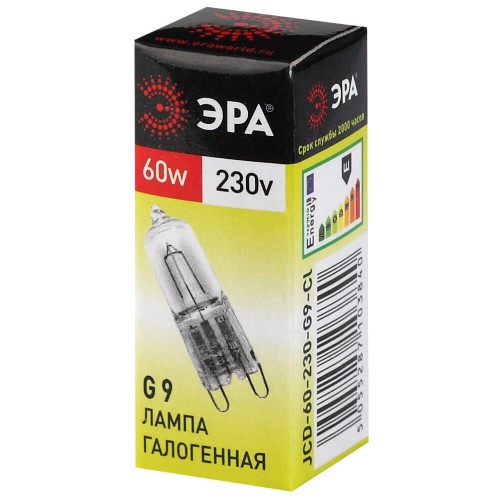Лампа галогенная ЭРА G9 60W 2700K прозрачная G9-JCD-60-230V-CL C0027370, купить в Минске по самой низкой цене