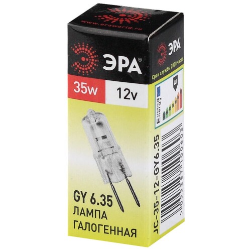 Лампа галогенная ЭРА GY6.35 35W 2700K прозрачная GY6.35-JC-35W-12V C0027371, купить в Минске по самой низкой цене