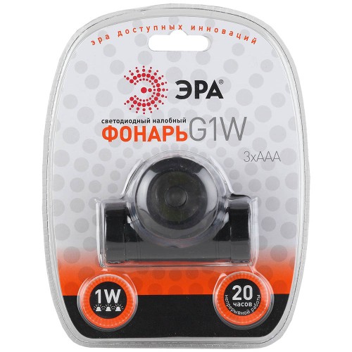 Налобный светодиодный фонарь ЭРА от батареек 60 лм G1W C0033731, купить в Минске по самой низкой цене