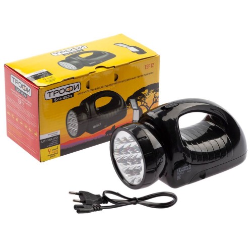 Фонарь-прожектор светодиодный ЭРА Трофи аккумуляторный 184х103х86 78 лм TSP12 C0045551, купить в Минске по самой низкой цене