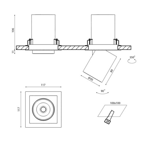 Встраиваемый светодиодный спот DesignLed SPL-SQ1-12-WW 002329, купить в Минске по самой низкой цене